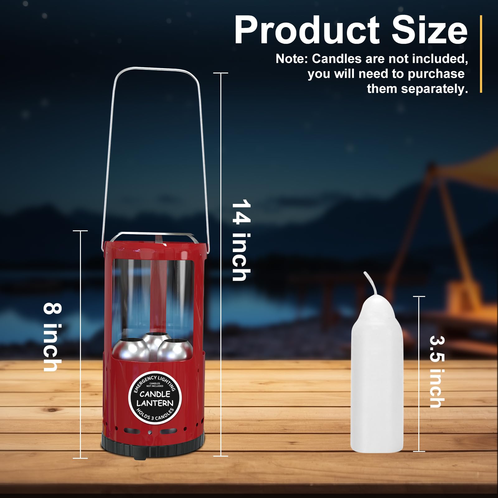 Candle Lantern, Camping Gear for Campers and Emergency Use